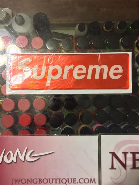 2017 Supreme Plastic Box Logo Sticker Red Jwong Boutique