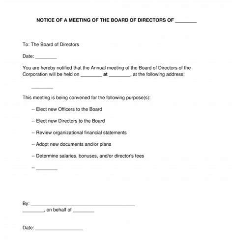 Meeting Notice Template Online Sample Word And Pdf