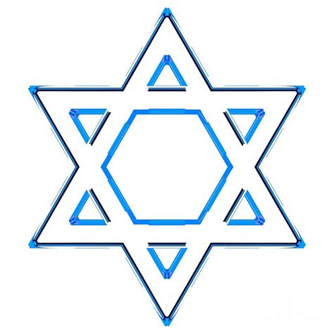 Jewish Star Of David Blue Outline Version Digital Art By Shazam