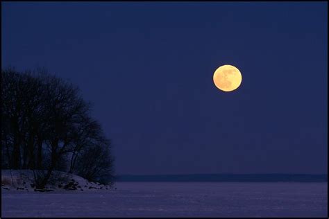 Picture Rising Full Moon Over Lake Winnebago Wisconsin Lake