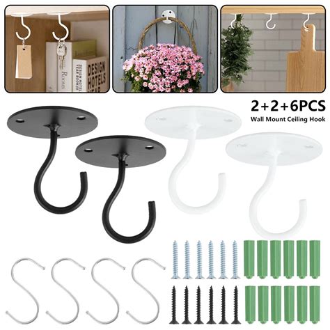 Hotbest Ceiling Hooks For Hanging Plants 2pcs Heavy Duty Wall Mount
