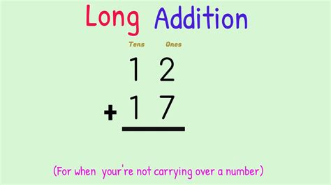 Long Addition Double Digit Addition Easy Method Easy Math Lesson
