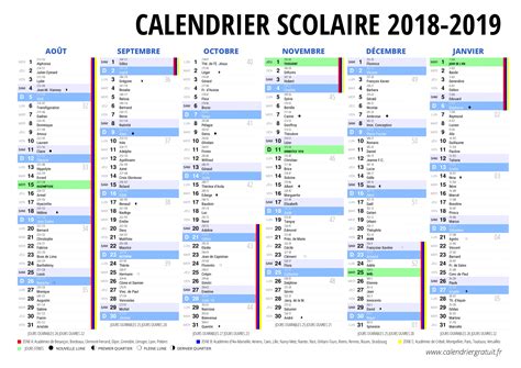 Calendriers 2018 2019 Calendrier 2018 Calendrier Scolaire Calendriers