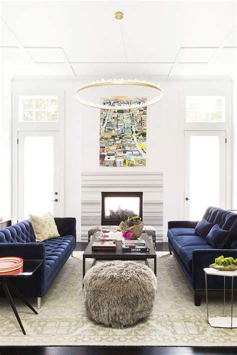 Get the look with a few decorations like these ones too: Crushing on Navy Blue Velvet Sofas - Swoon Worthy