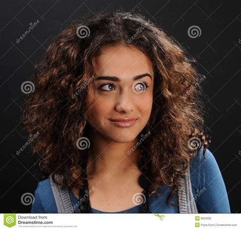 Beautiful Model With Curly Hair Stock Photo Image Of