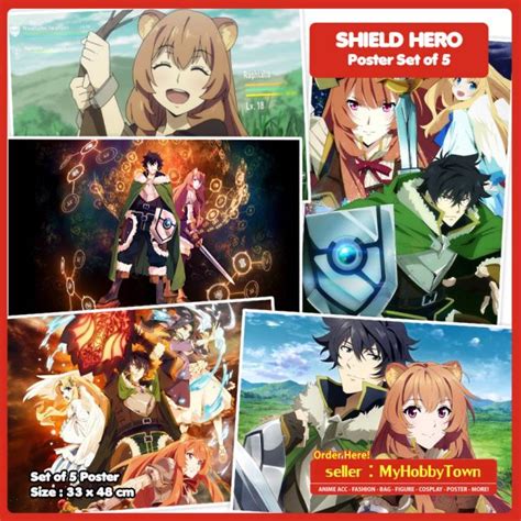 Poster Anime Shield Hero Tate No Yuusha Set Isi 5 Lembar Toko