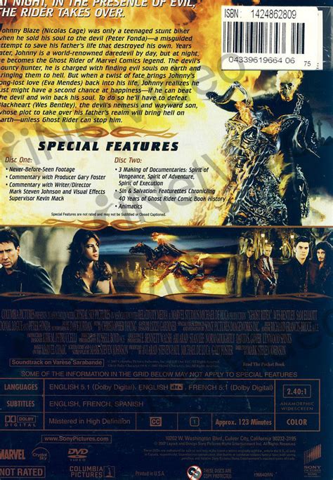 Ghost Rider Two Disc Extended Cut On Dvd Movie