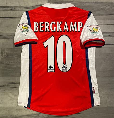Arsenal Retro Kit Dennis Bergkamp Jersey 1998 1999 Jvc Etsy