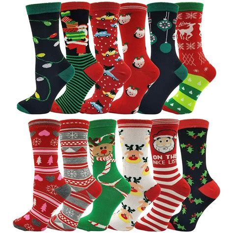 Winterlace Womens Christmas Socks 12 Pairs Holiday Xmas T