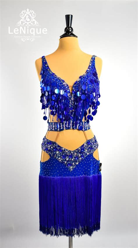 Sapphire Dress With Penny Sequins Dancesport Dresses Dance Costumes