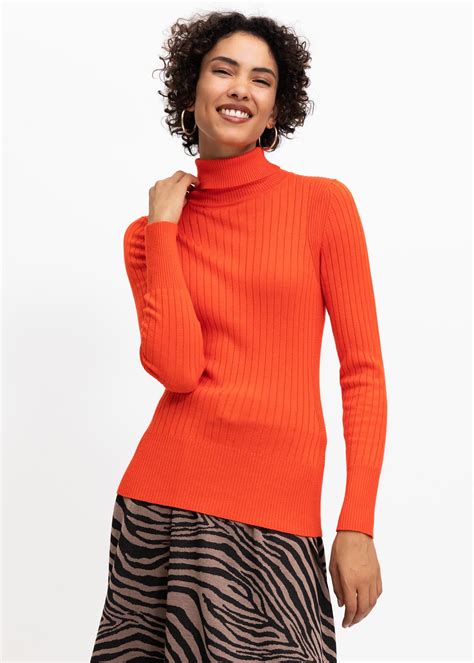 rib knit poloneck za