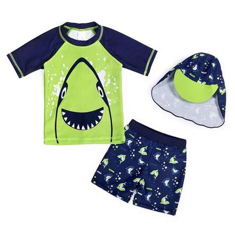 Amzbarley Boys Shark Swimsuit Uv Sun Protection Swimwear Childs Kids