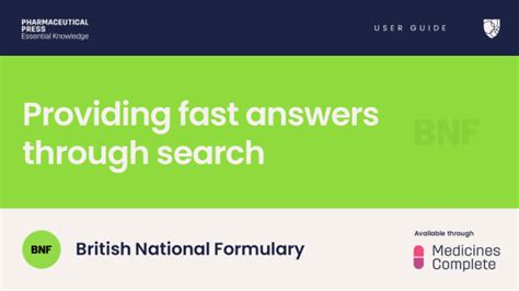 British National Formulary Bnf Providing Fast Answers Through Search