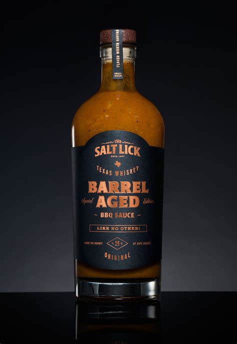 Salt Lick Whiskey Barrel Aged Bbq Sauce Hot Sauce Packaging Whiskey