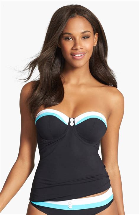 Freya 'Revival' Underwire Padded Bandeau Tankini Top (D-Cup & Up ...