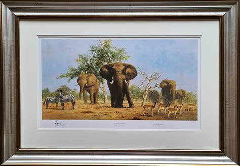 Davidshepherd Africanlandscape Signed Prints Elephants