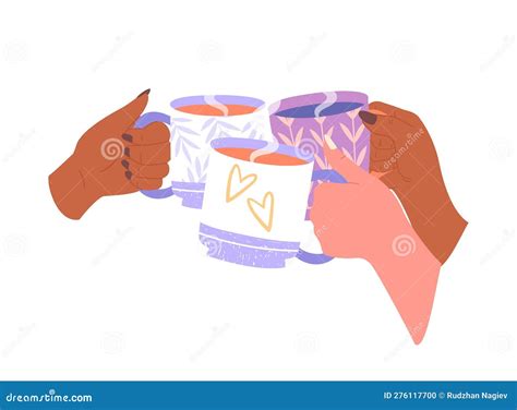 Cheers With Coffee Or Tea Stock Vector Illustration Of Cheers 276117700