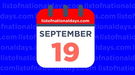 September 19th List Of National Days