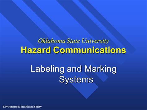 Environmental Health And Safety Oklahoma State University Hazard