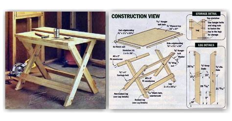 Diy Folding Work Table Woodarchivist