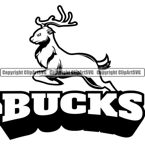 Full Size Animal Black Running Deer Buck Sports Team Mascot With Text
