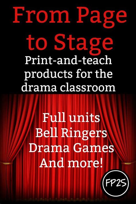 The Front Cover Of From Page To Stage Print And Teach Products For The