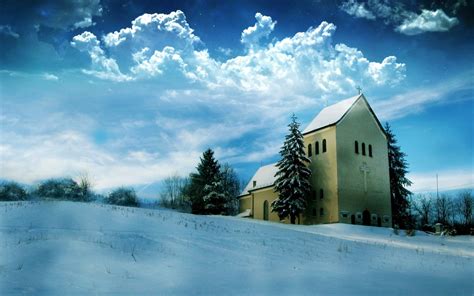 Church In Winter Hd Wallpaper Background Image 1920x1200