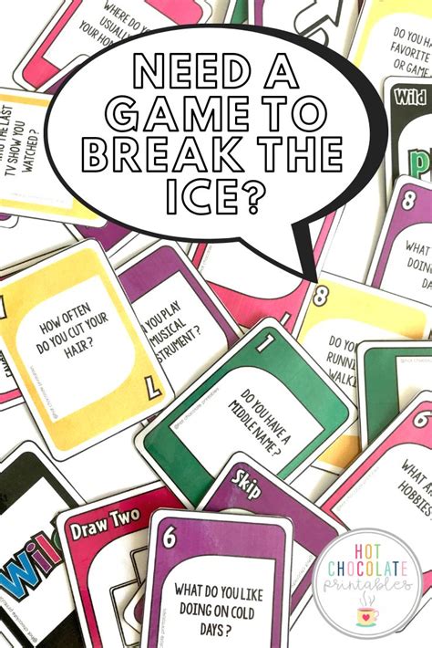 Ice Breaker Card Game Getting To Know You Question Activity Printable Teaching Resources