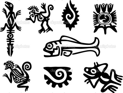 mexikói és maya karakterjel stock illustration 11037334 aztec symbols mayan symbols arte
