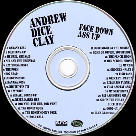 Vintage Stand Up Comedy Andrew Dice Clay Face Down Ass Up 2000