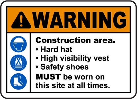 Construction Area Ppe Sign Save 10 Instantly