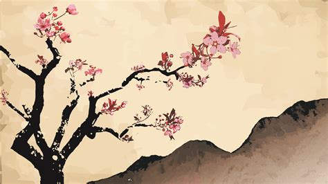 Wallpaper Cherry Blossom Japanese Art