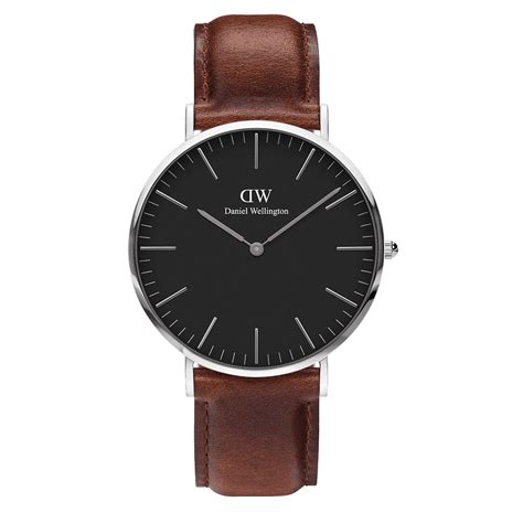 St Mawes Mens Watch In Silver With Leather Strap Dw