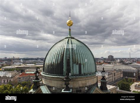 View Of One Of The Copper Domes Of The Berliner Dom Cathedral In