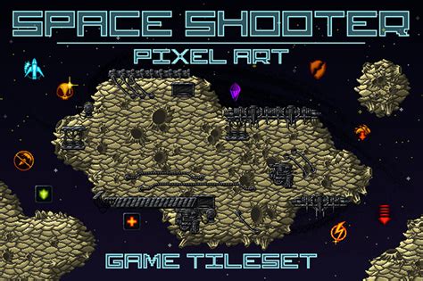 A platformer in the forest. Space Shooter Game Tileset Pixel Art by Free Game Assets ...