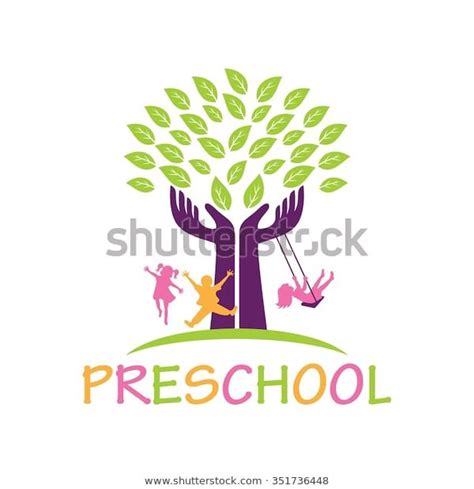 Playgroup Preschool Kindergarten Logo Template Stock Vector Royalty