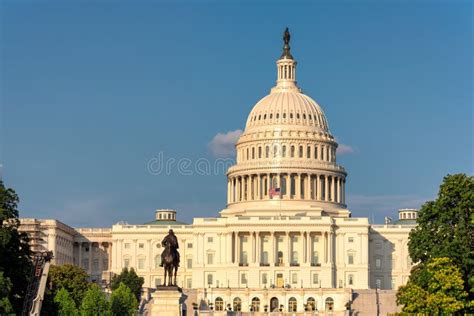 Washington Dc Us Capitol Building At Sunset Stock Image Image Of