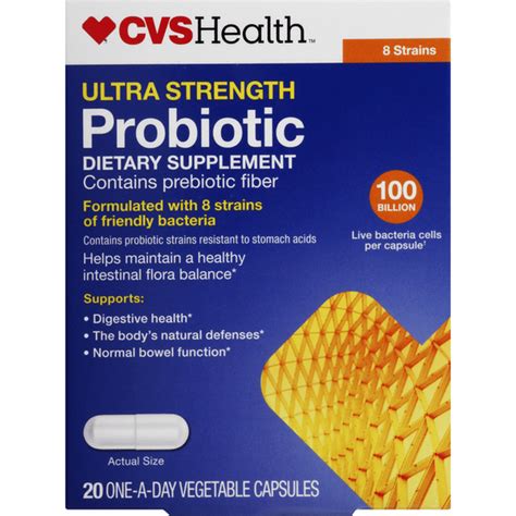Cvs Health Probiotic Ultra Strength Vegetable Capsules 20 Each