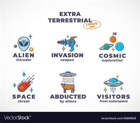 Extra Terrestrial Abstract Signs Symbols Vector Image