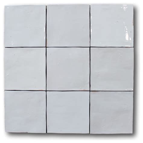 Mestizaje Zellige 5 X 5 Ceramic Tiles White Gloss Traditional