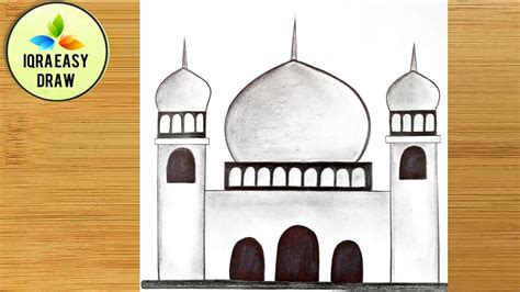 How To Draw Mosque Easy Step By Step Masjid Drawing Tutorial Youtube
