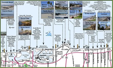 Beaches Of San Diego Map United States Map