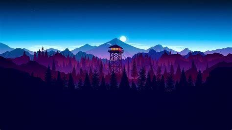 Download 1366x768 Wallpaper Firewatch Video Game Sunset