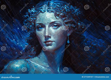An Oil Painting Of Persephone Goddess Of The Underworld Generative Ai