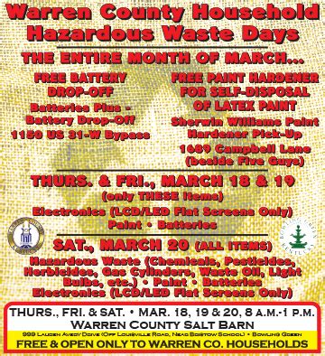 Household Hazardous Waste Days All During The Month Of March Soky