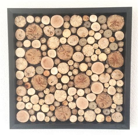Rustic Wood Slices Wall Art 40 Cm X 40 Cm Could Do This With Crinoids