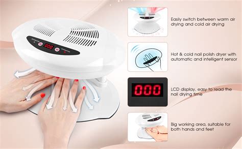 air nail dryer 400w intelligent automatic sensor hot and cold air nail polish drying