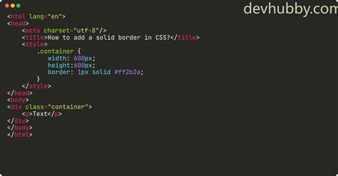 How To Add A Solid Border In Css