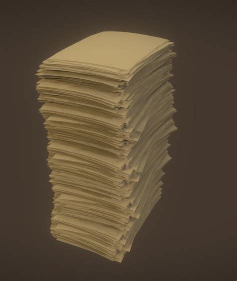 3d Paper Pile Stack Cgtrader