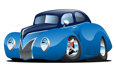 Classic Street Rod Coupe Custom Car Cartoon Vector Illustration 372910